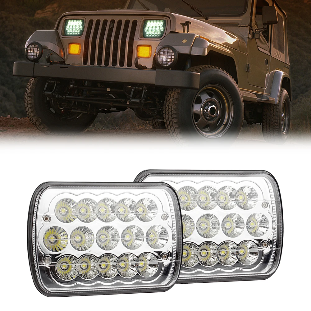 Keen 7 Inch Square 45w Led Headlight For Jeep Wrangler Hi/low Beam Offroad  Truck Car Suv Atv Work Lights 12-60v - Buy Led Headlight For Wrangler,Atv  Led Work Lamp,Hi/low Beam Work Lights