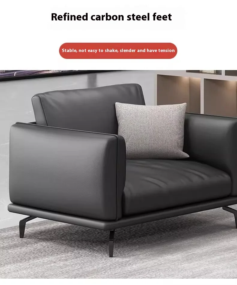 Modern Solid Wood Office Sofa and Coffee Table Combination for Commercial Use in Villa and Business Reception Rooms