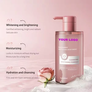 Private Label Orange Lemon Niacinamide Body Wash Paraben-free Refreshing Brightening Antioxidant Shower Gel for Uneven Skin Tone