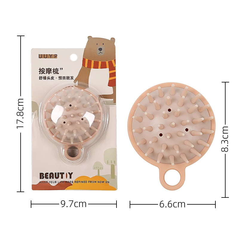 Professional Oval Scalp Exfoliator Detangling Shampoo Massager Comb Wet Dry Hair Brush ABS Silicone Brown Green Hooks Easy Dry H5919df2b7da94e1e96a25eec0e7aef0ca