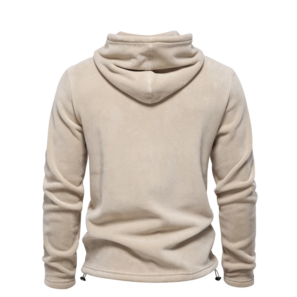 Autumn and winter new men's long-sleeved hooded hoodie cross-border trend matching men's fleece warm hoodie
