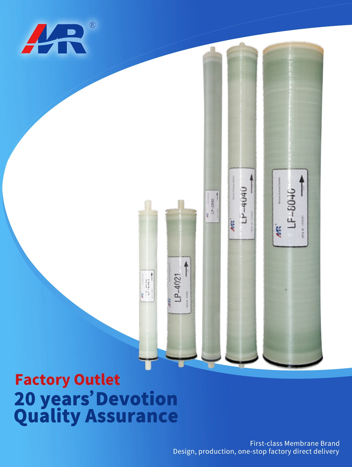Factory&oem Lp 2540 Industry Ro Membrane Low Pressure Membrane Water