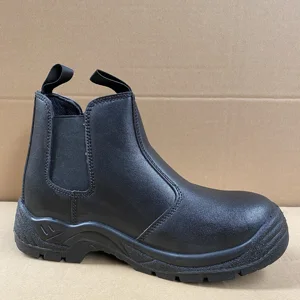 Black Color Safety Boots Steel Toe and Steel Plate Anti Samsh Anti Puncture