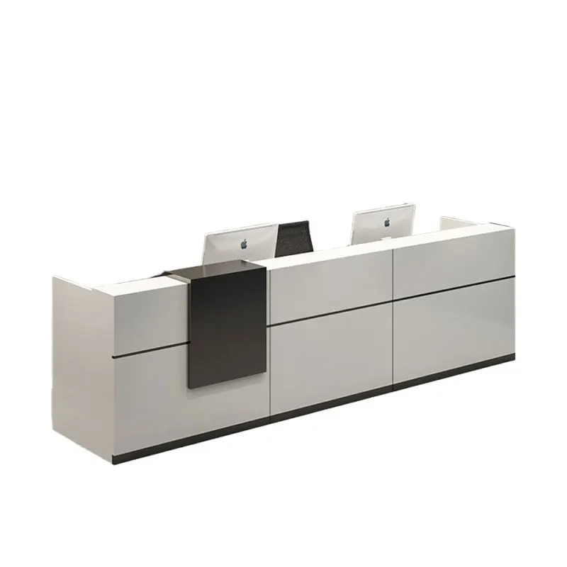 Front Desk Sales Reception Desk Counter Modern Small Leadership Wood Office Furniture Panel Hot Sale White White Color