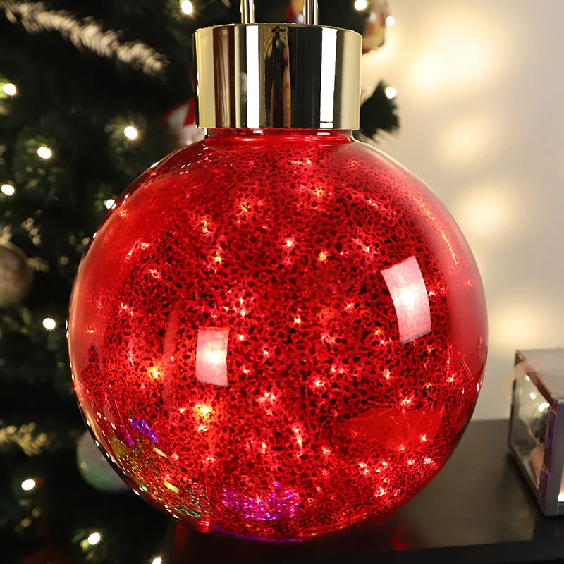 Large Christmas decorative ornament glass ball with LED light