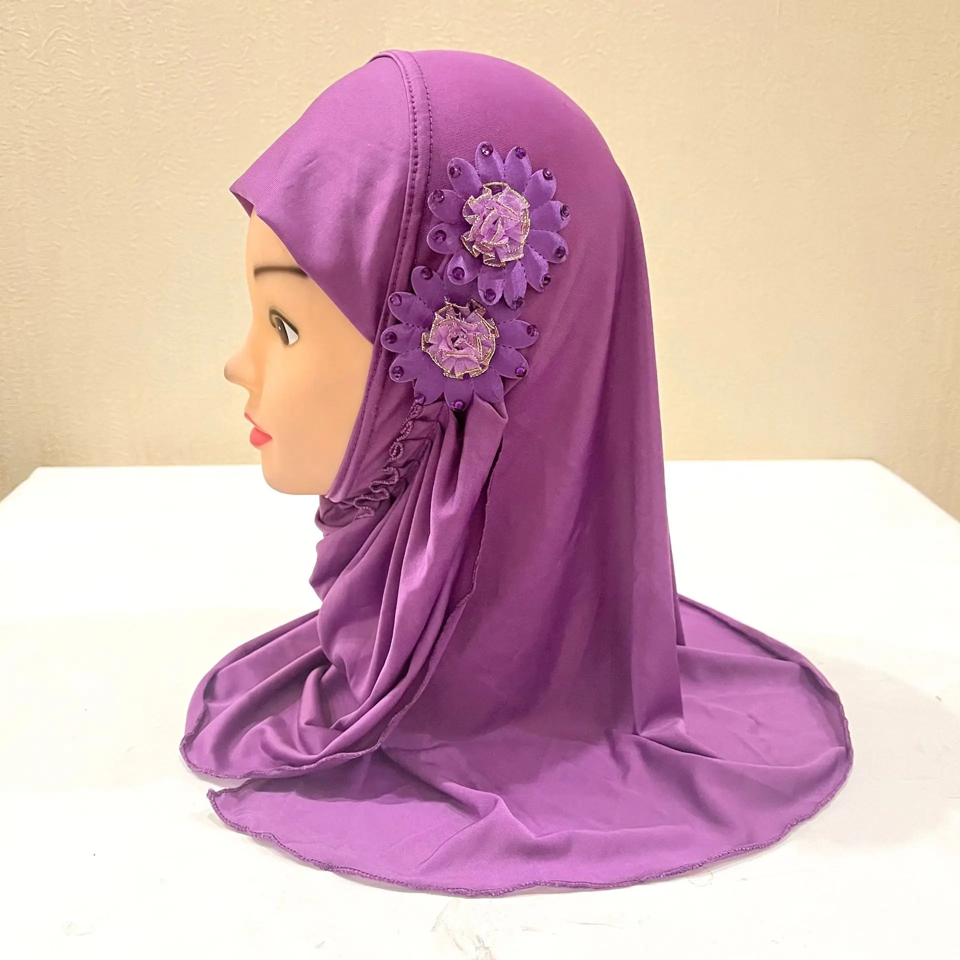 Écharpe Musulmane Hijab Pour Femme, Foulard Hijab À Enfiler Avec Bonnet Intégré Turban Bandana