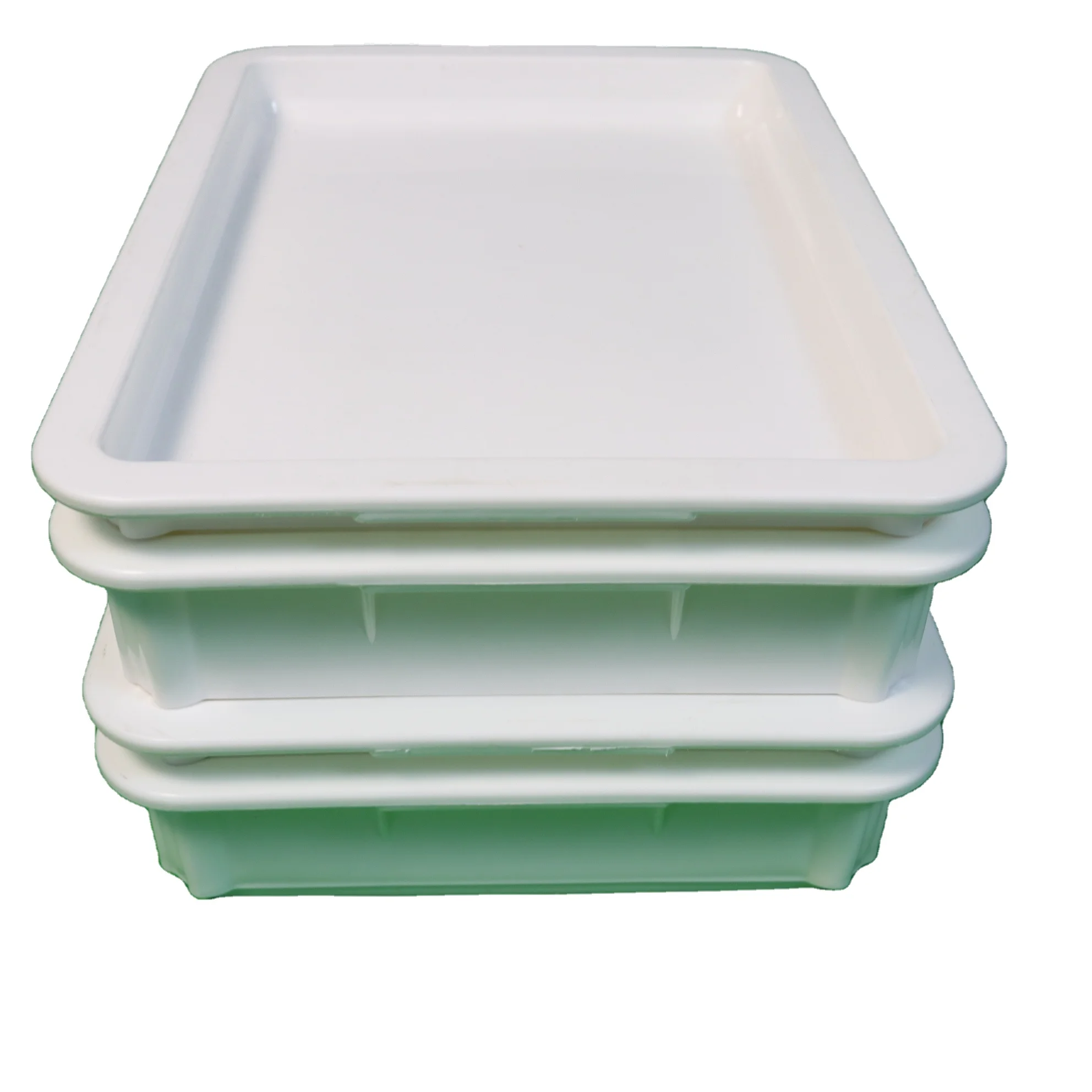Tioncy Kit 4 Vassoi Per Impasto Pizza Con Coperchio – 60x45x8 Cm, Impilabili, In Plastica, Con Raschietti