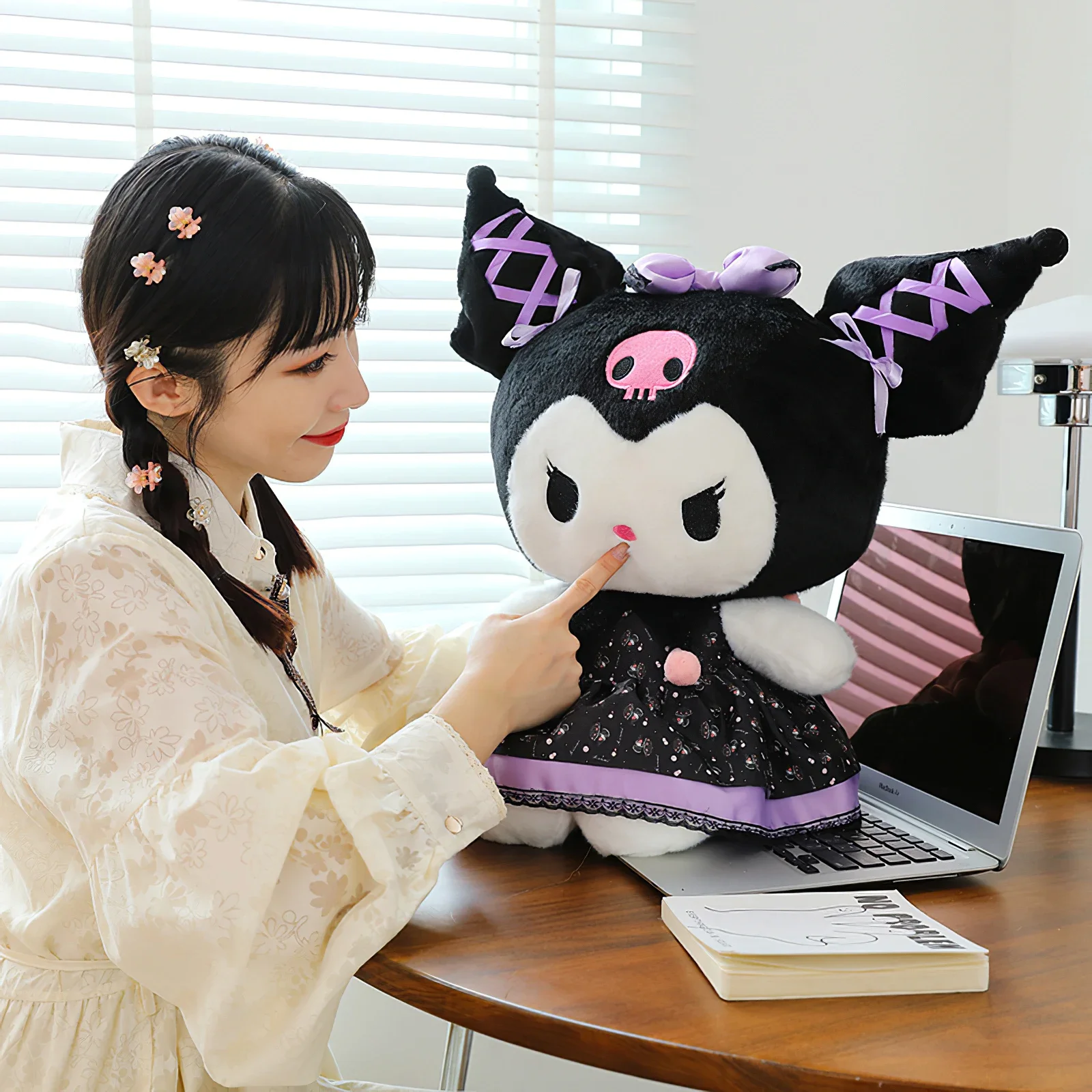 60cm Kawaii Kuromi My Melody Plush Toy Large Banquet Skirt Suit