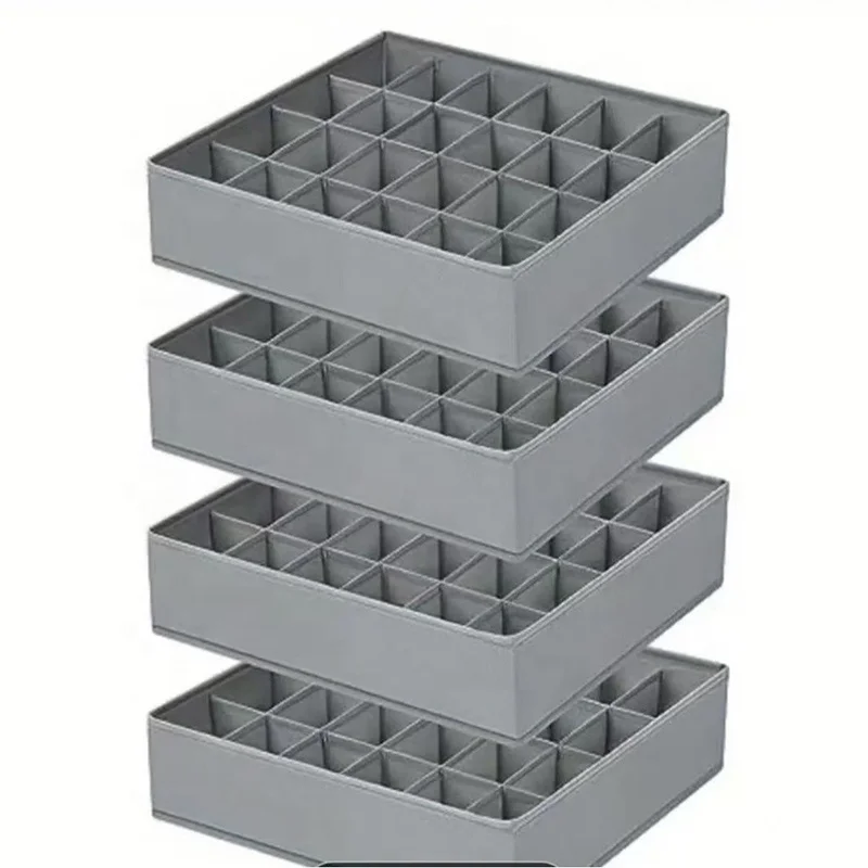 Customized Office Multifunctional Organizing Storage Box Foldable Drawer Storage Boxs with 24 Grid for Desktop Office Stationery