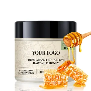 Premium Anti-Aging Face Cream Honey Grass-Fed Beef Tallow Night Balm Nourishing Deep Hydration Skin Glycerin Jojoba Oil