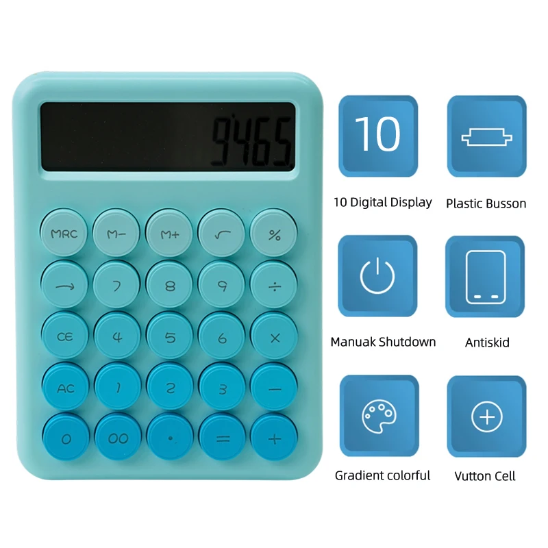 Colorful 12 Bit Calculator Cute Silent Mechanical Keyboard Learn Office Science Calculator