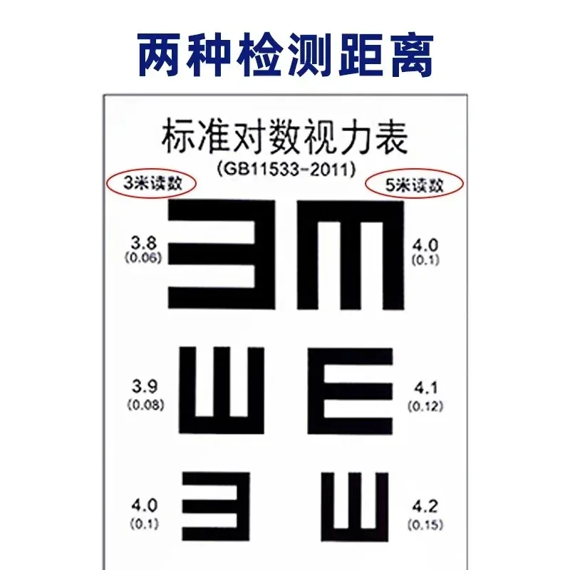 Waterproof Snellen Eye Chart Standard Visual Testing Acuity Chart Measure Adults Kids Eye Vision Exam