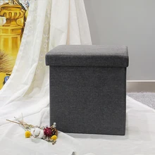 Customized Factory Wholesale Folding Pouf Bedroom Furniture Stool Classic Storage Ottoman Chair for Kids Children