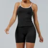 Black vest and black shorts