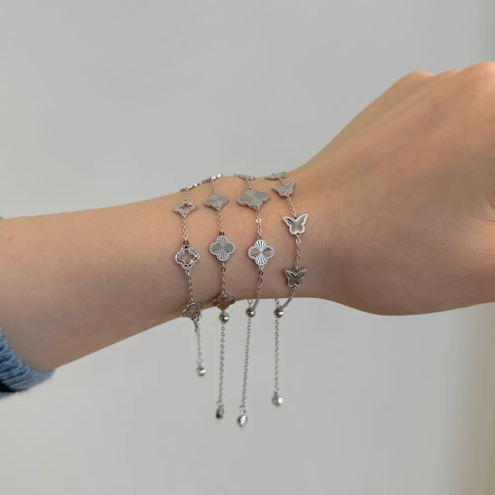 KAKODIY Charming Elegant Boutique Jewelry 925 Sterling Silver Rhodium Plated Chain Butterfly 5A Cubic Zirconia Adjustable Bracelet detail 6