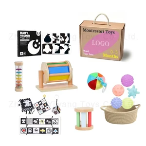 0-3 Months Early Educational Box Montessori Baby Handbell Visual Hearing Learning Sensory Toys Sets for  Boys Girls Kids