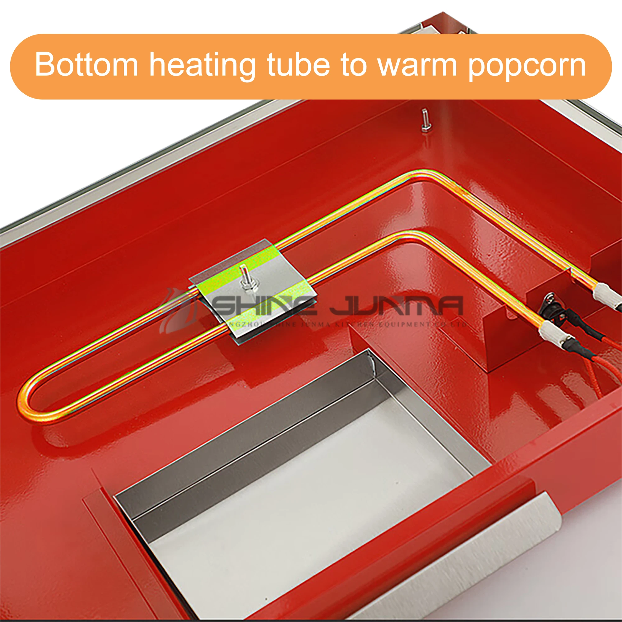 2022 Promotion Red Steel Automatic Electric Popcorn Machine Making Pop Corn Commercial Popcorn Popping Machine