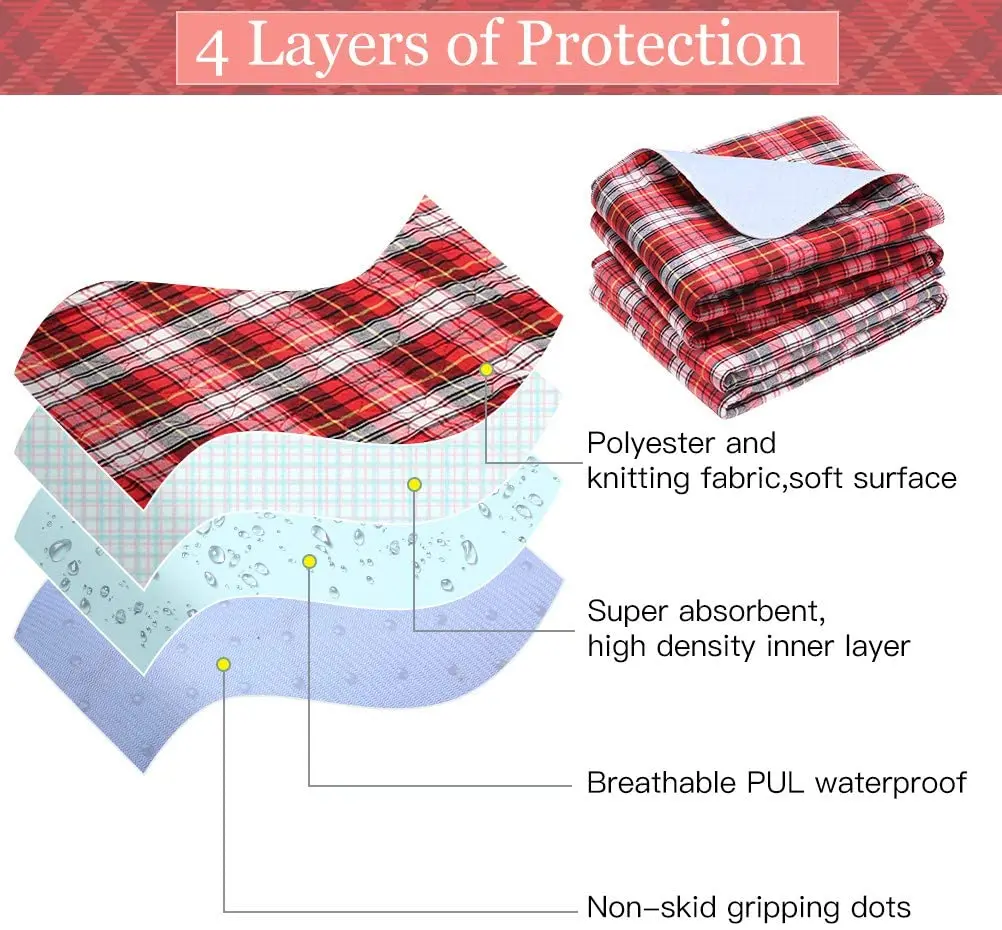 YK Home Custom Waterproof Washable Nursing Sustainable Reusable Incontinence Diaper Bed Pads Underpads For Adults supplier