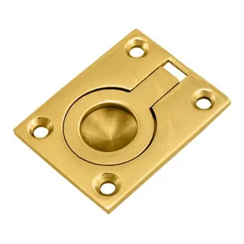 Brass furniture ring pull concealed cabinet door pull handle