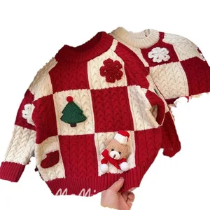 Children's a Knitted Sweater 2026 Autumn Winter Christmas New Year Cartoon Boys Girls Baby Warm Top