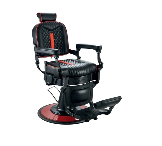 Luxuryretro Style Hair Salon Furniture Stainless Steel Styling Chair Vintage Leather Barber Chair