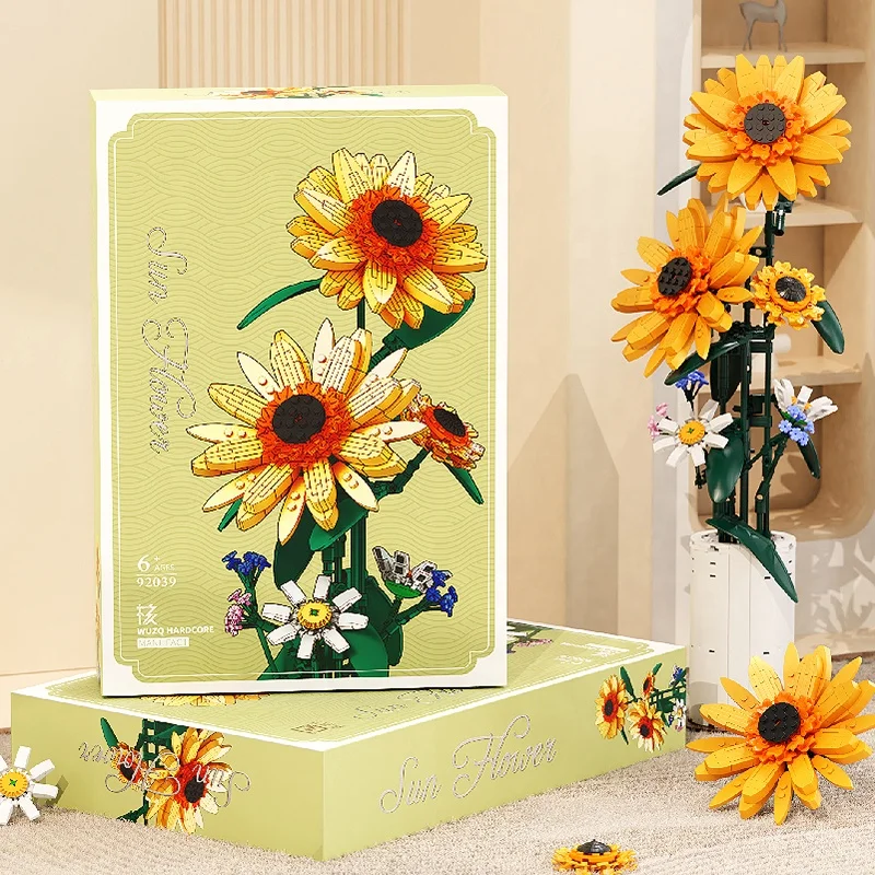Hot Sale Home Decoration DIY Flower Bouquet Sunflower Building