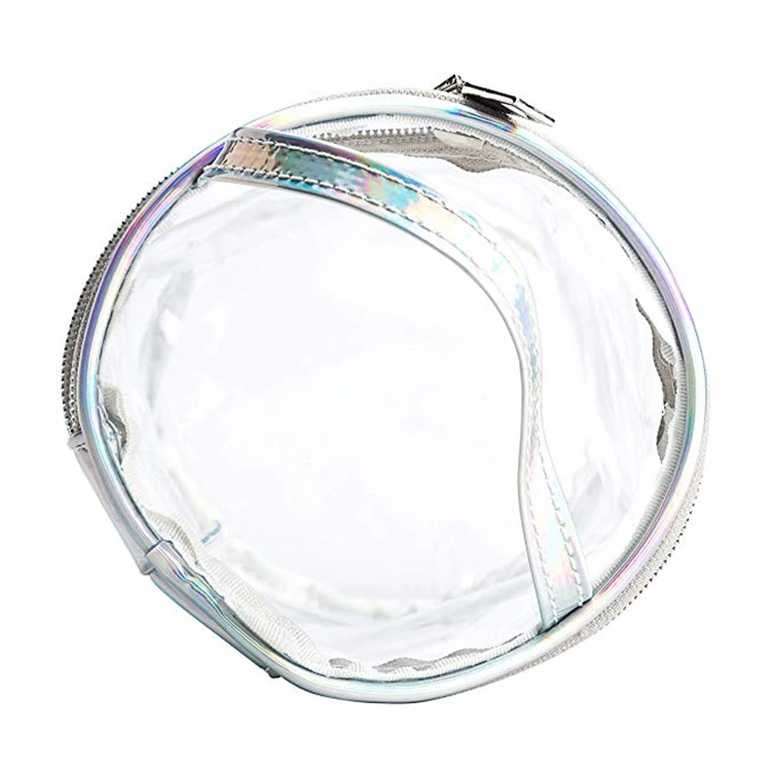 Cylinder Transparent Pvc Eva Handle Tote Bag with Zipper for Promotion