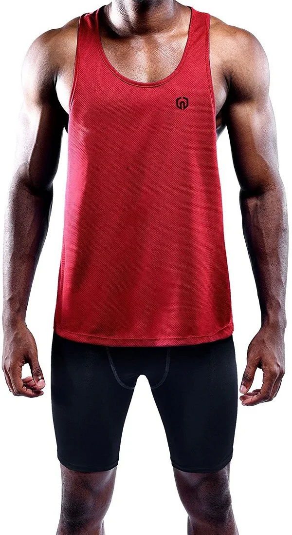 Mens Tank Top Fitness Muscle Cotton Sleeveless Cuff Off Tank Tops Men