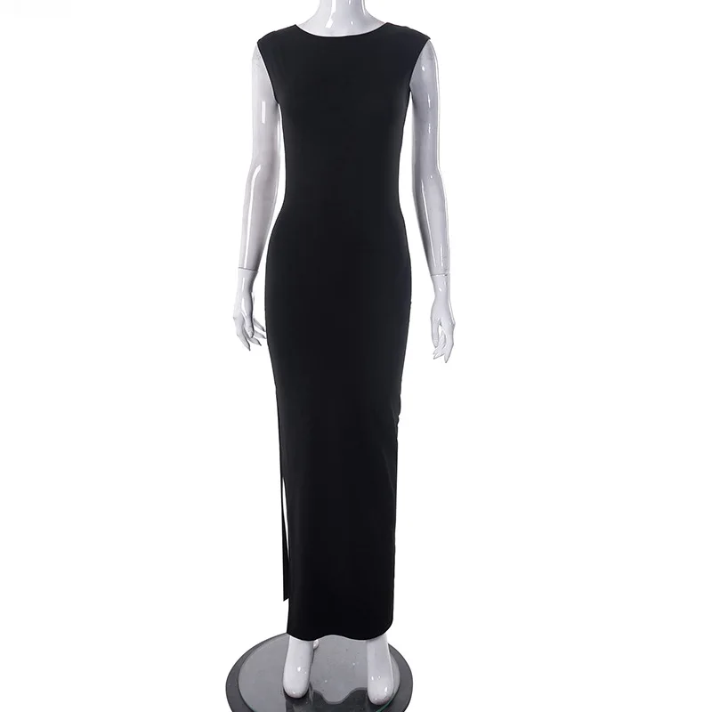 Sexy Elegant Black Maxi Dress Two Ways To Wear Hollowed Bodycon Party ...
