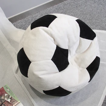 Custom Living Room Popular Football Shape Beanbag Pouf Beds Ottoman Decor Stool