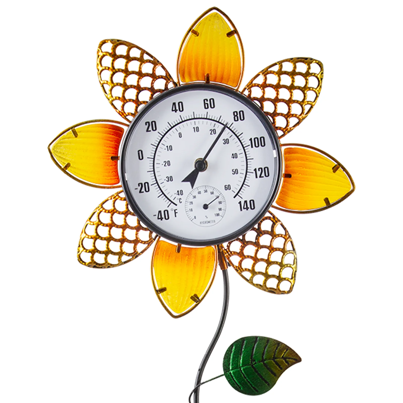 Indoor Outdoor Thermometer, Sunflower Thermometer with  Metal Stakes for Patio, Home, Lawn Sunflower