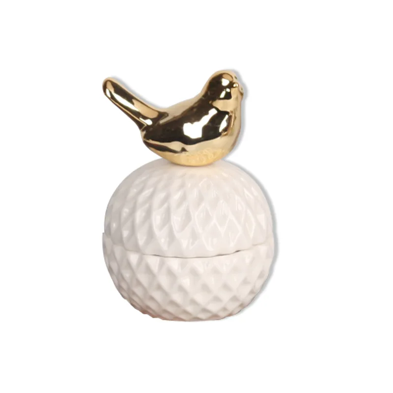 Скандинавская Золотая керамическая шкатулка для хранения ювелирных изделий в виде животных, ожерелье, кольцо, серьги, настольный мини-органайзер для макияжа