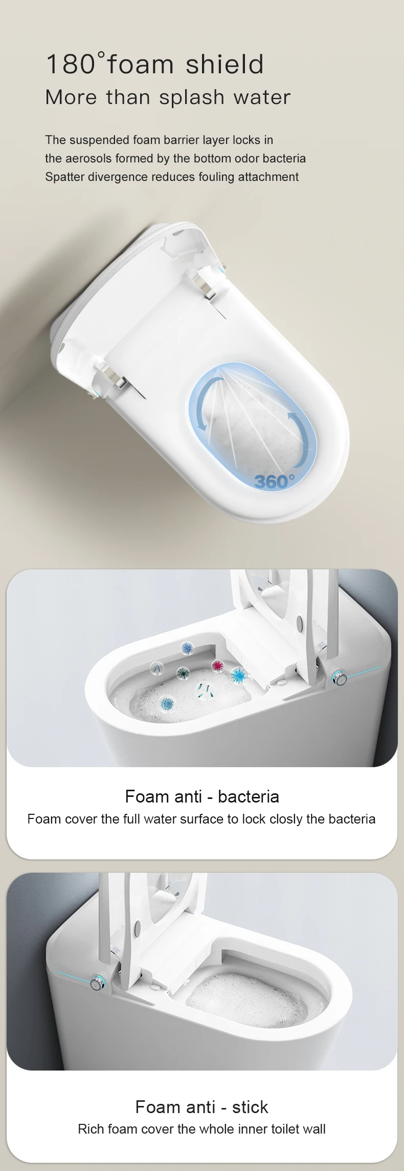 Multi-functional intelligent toilet No water pressure limit automatic sterilization CUPC certified smart one-piece toilet manufacture