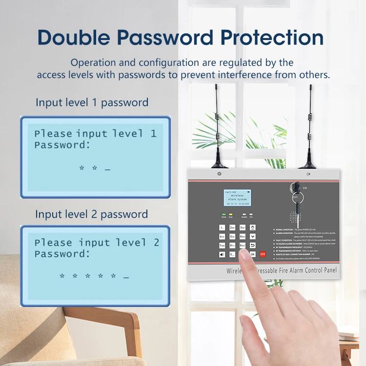 Wireless Addressable Fire Alarm System Wireless Addressable Fire Alarm Control Panel with Factory Price