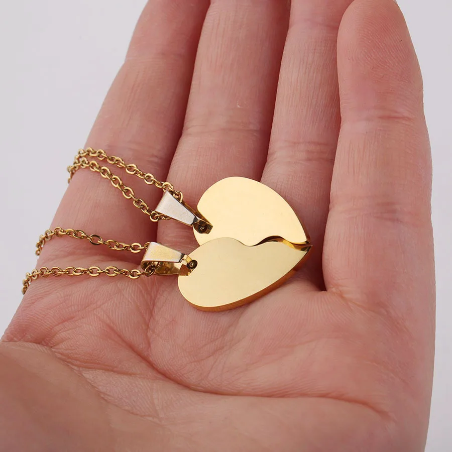 18K Gold Plated Stainless Steel Best Friend Heart Pendant