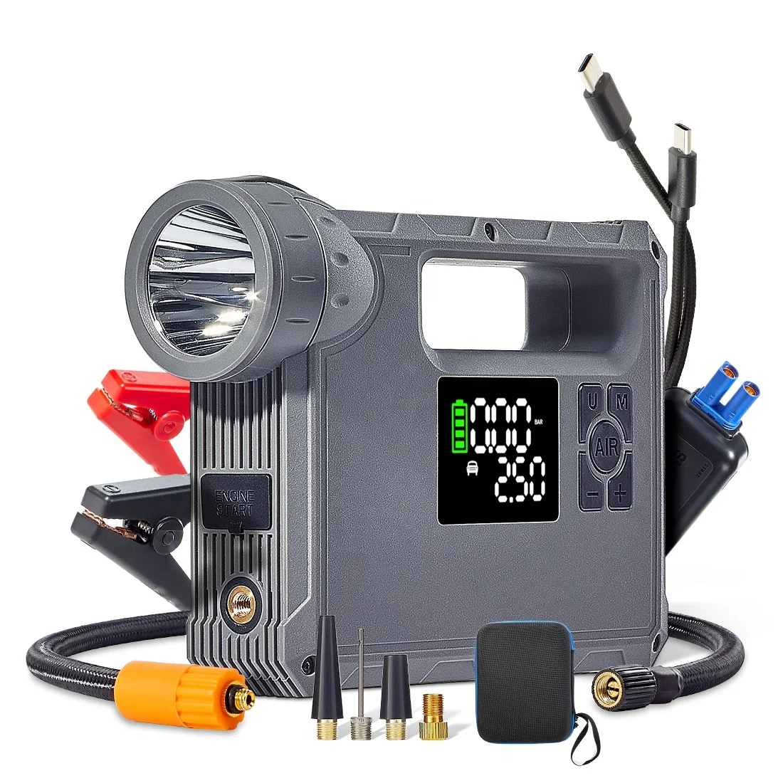 Car Jump Starter Kit 24000mah External Battery Charger 6000a Peak 12v