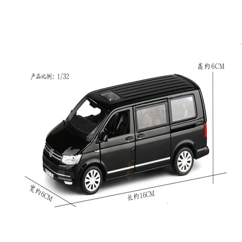 1:32 цинковый Multivan T6 фургон игрушечный автомобиль модель MPV со звуком и светом оттягиваемая литая классическая
