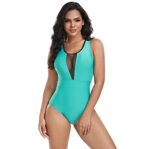 Custom Designer Luxury Women One-Piece Swimsuit Spandex/Polyester High Cut Bottom Removable Padded Stretch Wholesale Bulk