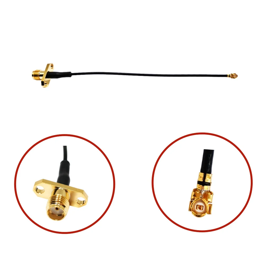 Customizable Pigtail U.FL to SMA Female 2 Hole Flange for 1.37 RF Adapter Coaxial Coaxial 10cm Coaxial Jumper