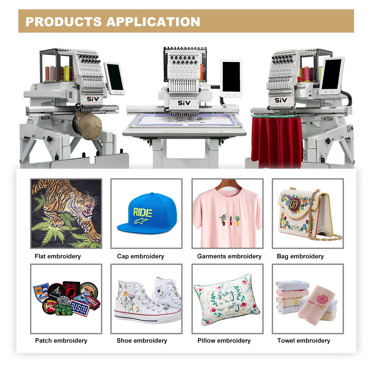 SIV High-Speed Automatic Single Head Embroidery Machine Flat Embroidery Computerized Machine Sale