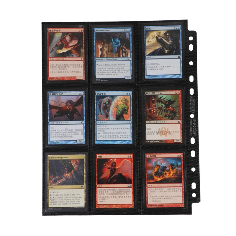 Trading Card Sleeves 9-Pocket Card Storage Album Pages Fit 2/3/4 Ring Binder 9 Pocket Page Protector Sleeve Inner Page Trading Card Sleeves 9-Pocket Card Storage Album Pages Fit 2/3/4 Ring Binder 9 Pocket Page Protector Sleeve Inner Page