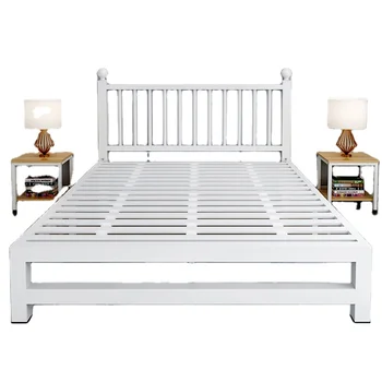 Factory direct sale bedroom furniture single metal bed frame custom iron twins king size double steel bed
