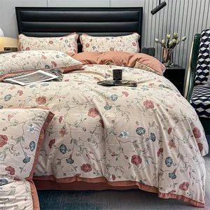 Custom Digital Printing Soft Personalized  Stone Washed French Linen  Fitted Sheet  Linen Bed Sheet