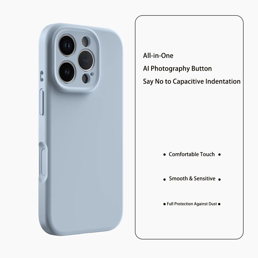 product laudtec slim liquid silicone 3 layers full covered soft gel rubber case cover for iphone 17 pro 2025 for apple magnetic case-4
