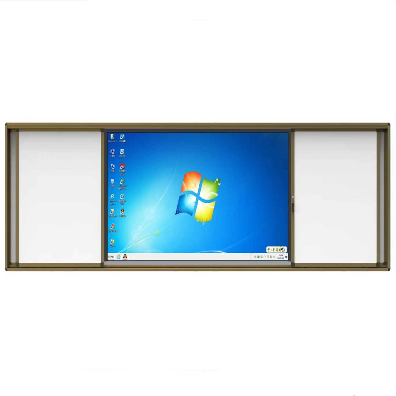 Manual Horizontal Slider Board Mechanism Protective Sliding Shutter Champagne Color Frame