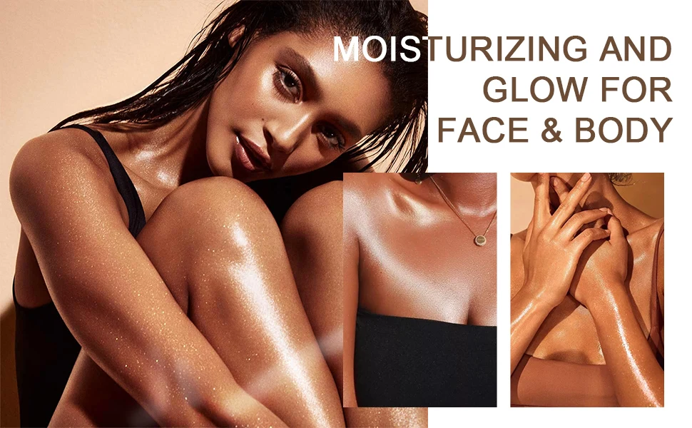 Собственная торговая марка мерцающий Сияющий порошок для тела увлажняющее легкое мерцающее