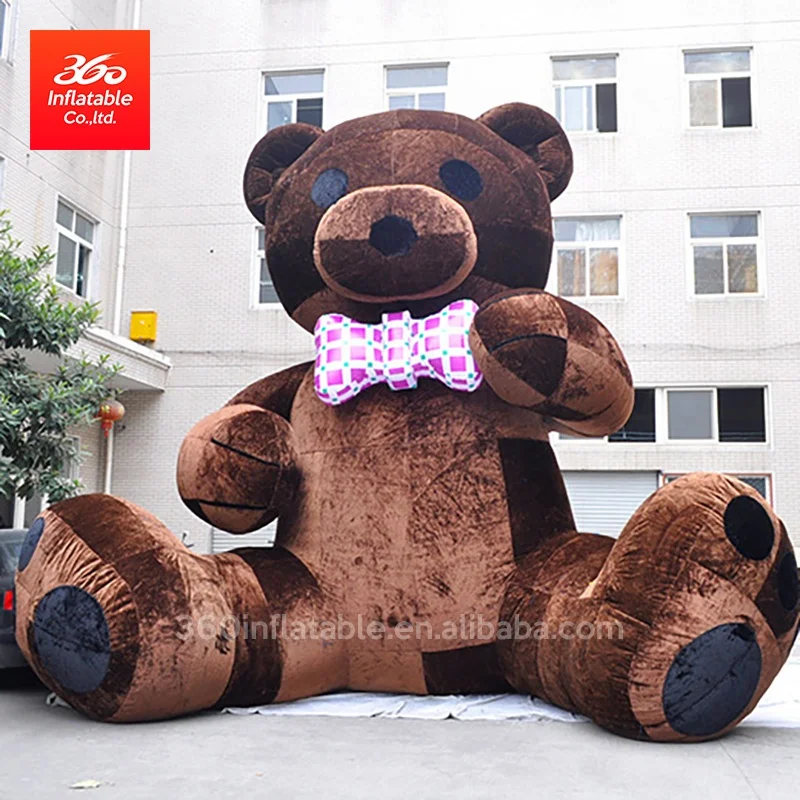 Fancy Dress Funny Walking Plush Material Inflatable Big Brown Polar Bear Panda Animal Mascot  for Retail Shop Decoration