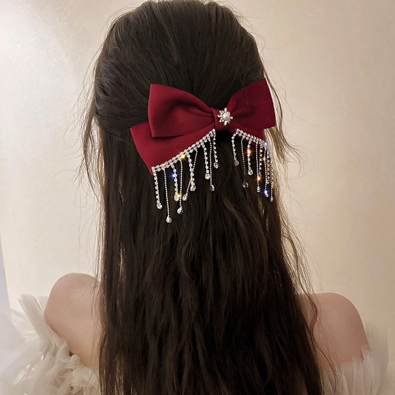 Red Pearl Embroidery Hair Velvet Bow, Size: 8 Inches at Rs 249/piece in  Saharanpur
