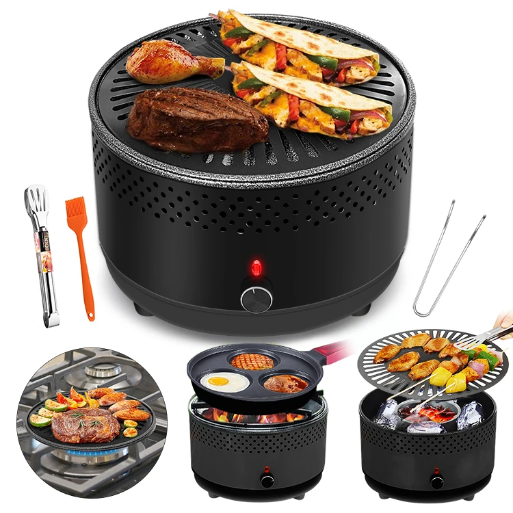 Portable Smokeless Charcoal Electric Grill