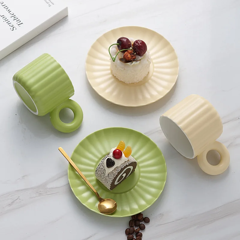 product classic ceramic coffee cup set simple design home use afternoon tea party couple pair gift souvenir present-6